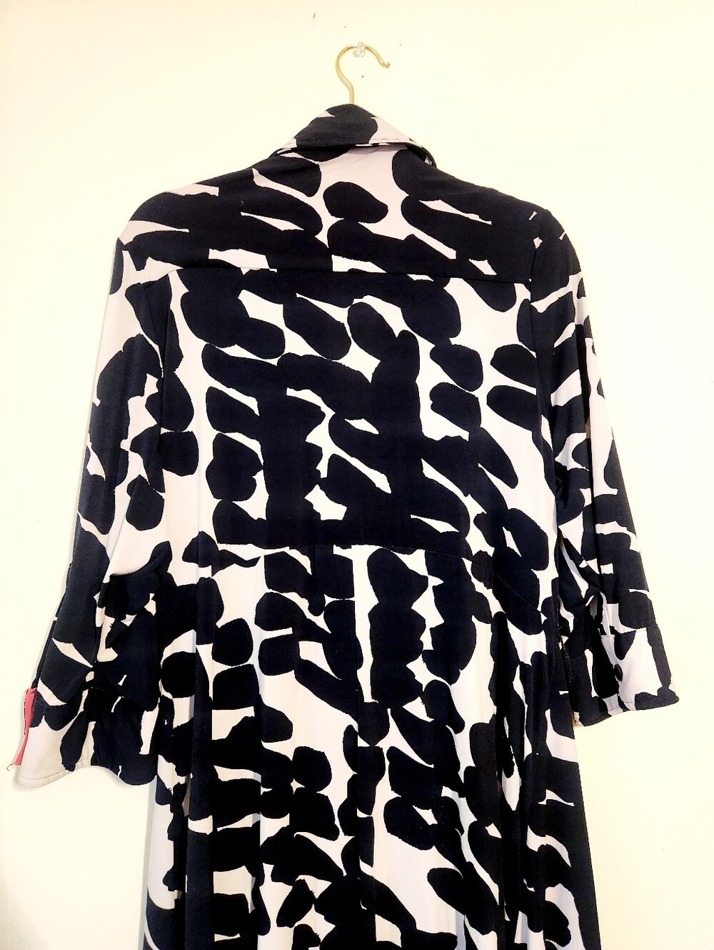 Lane Bryant | Women's Navy, White & Pink Jersey Printed Faux Wrap Dress (14/16) - Picture 9 of 15